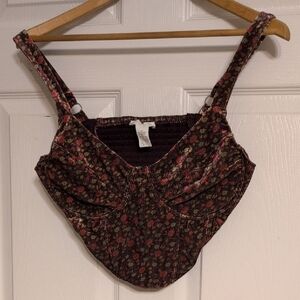 Full Tilt Floral Ribbed Camisole - Multicolor